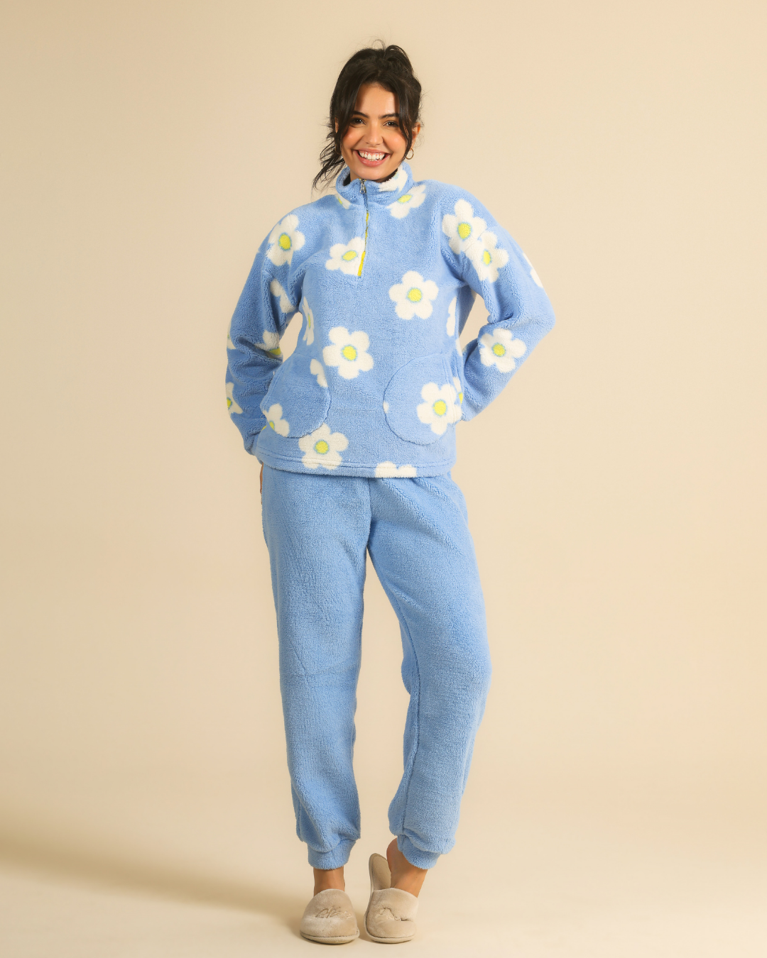 Colorful Winter Flowers Women pajama in Bright Colors