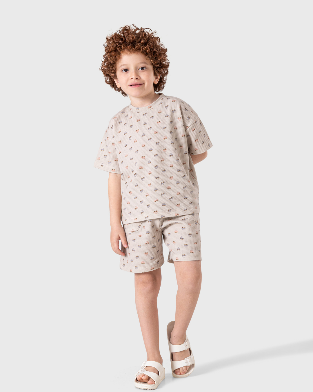 Boys' Pajama in Beige with a Fun Design