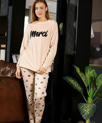 merci women's pajamas hearts
