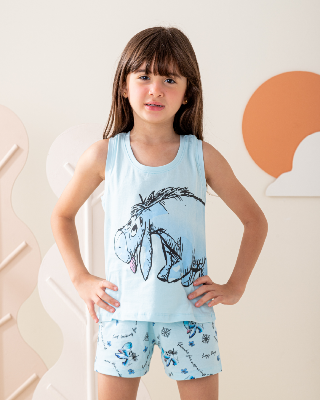 بيجاما بناتي كت و شورت ايوري