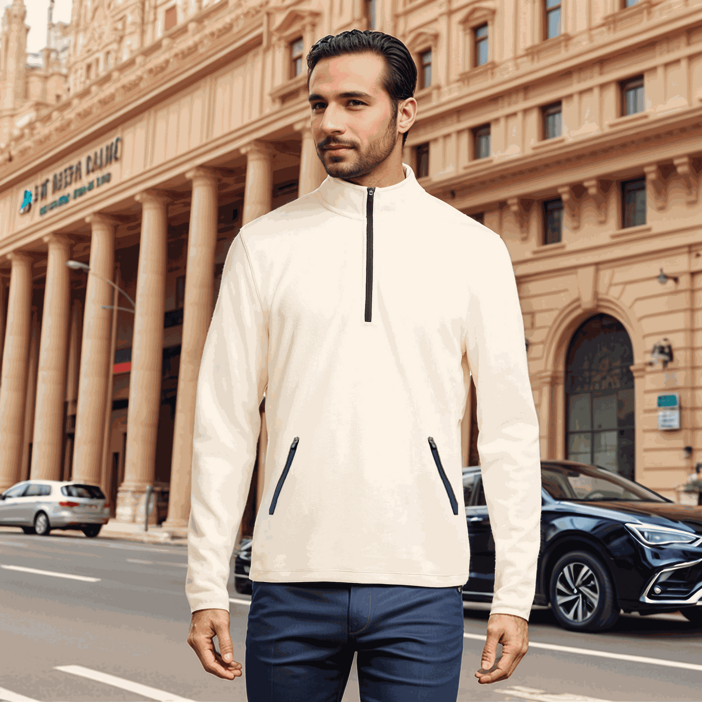 Half Zipper Jacket جاكت كُم طويل