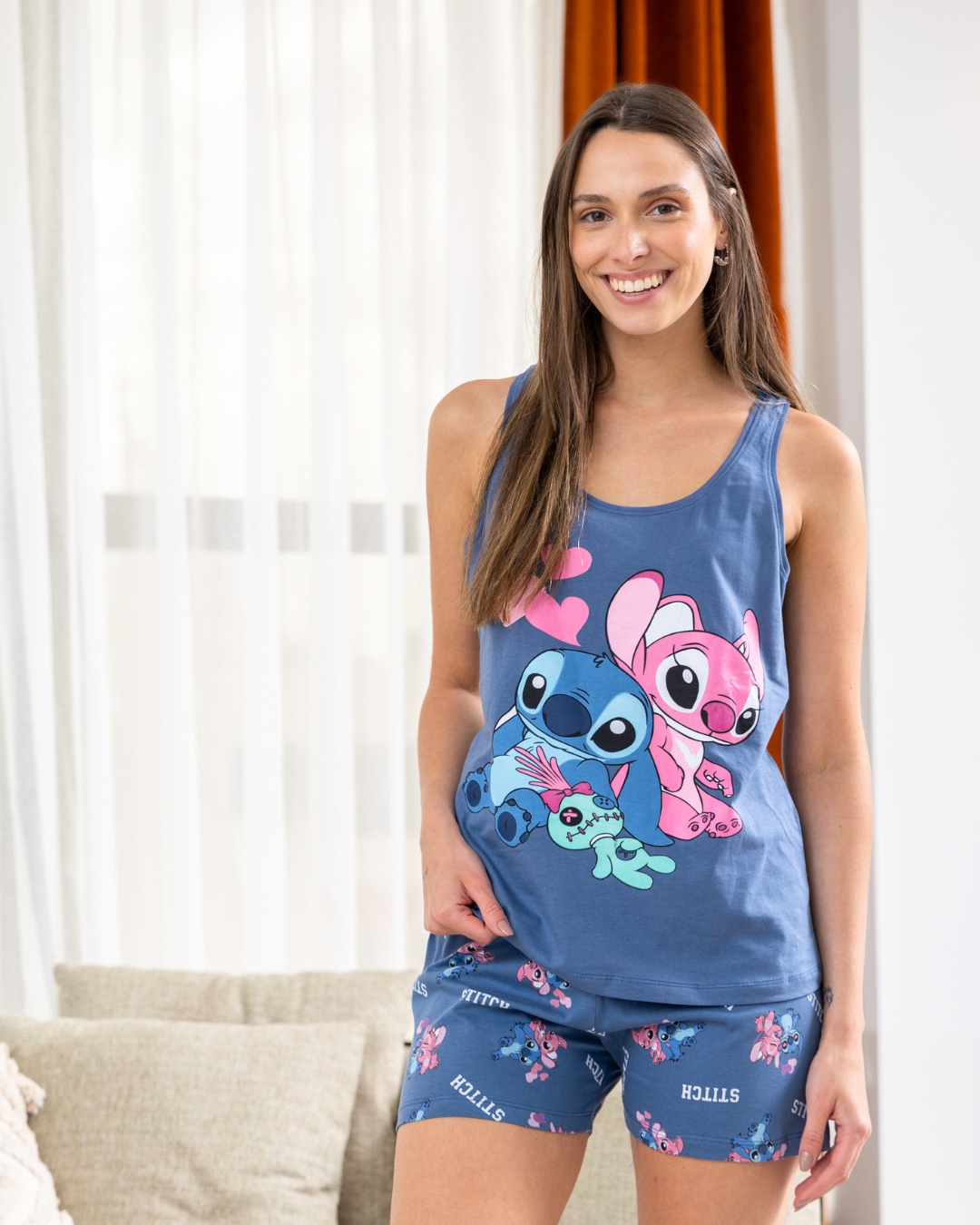 Women's pajama cut short stitch