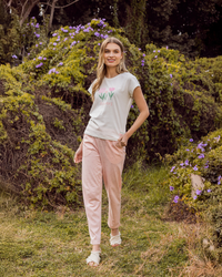 بيجاما بنطلون ورود صغيره قطن