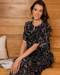 136 قميص فسكوز نص كم مشجر