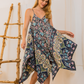 Strapless printed viscose kimono