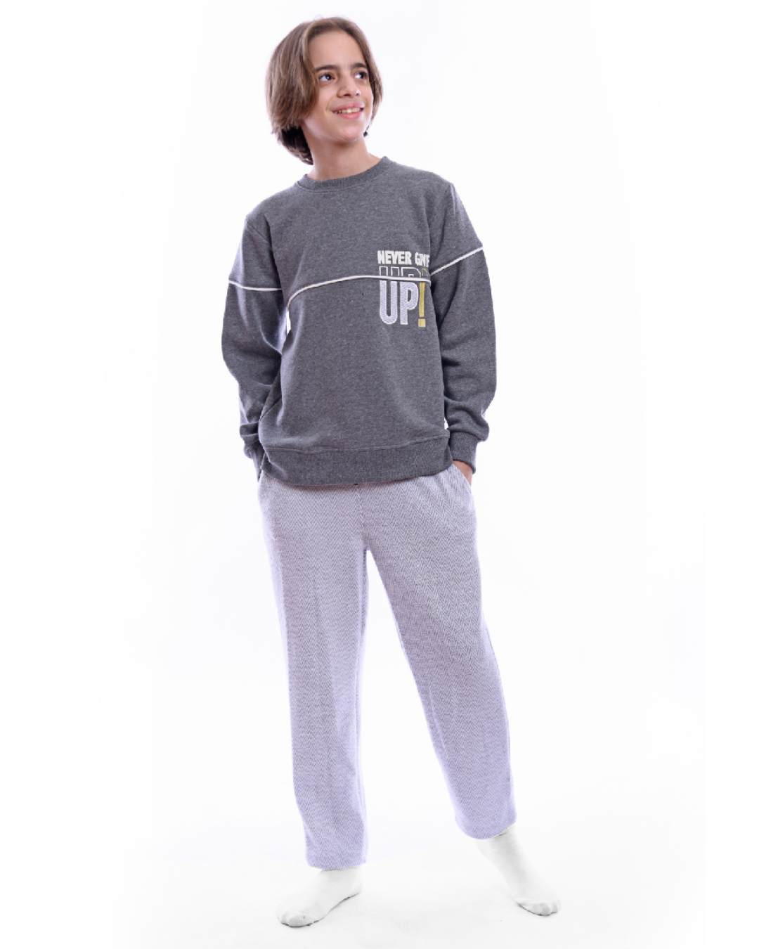 Never Give Up Pajama for boys T-shirt + printed pants