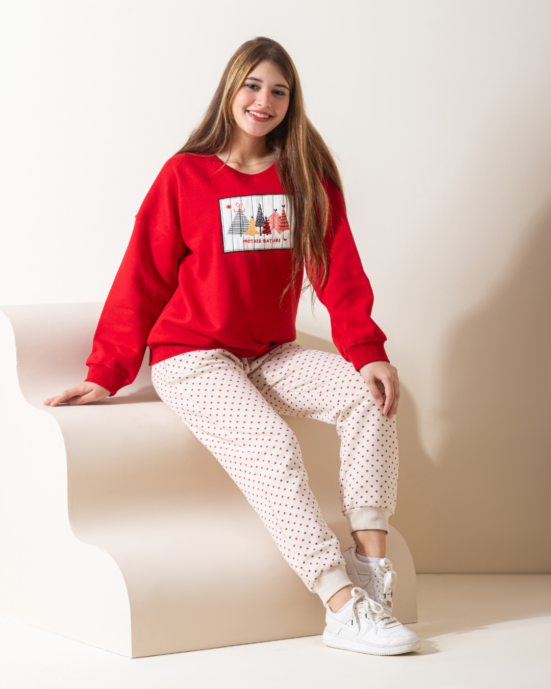 Mother nature girls' long sleeve pajamas