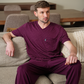 Men's pajamas, half sleeve T-shirt and printed trousers