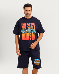 Harley davidson  بيجاما رجالي نص كم وشورت