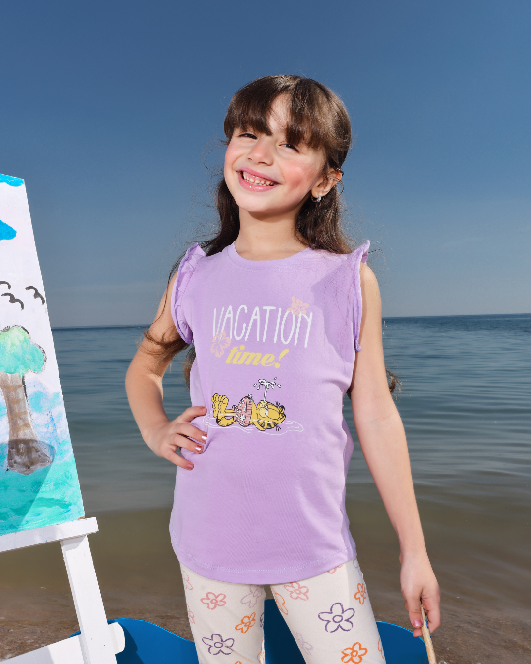 vacation girls pajamas for children, cut and pentagram