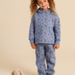 Girls' winter pajamas with a rose print