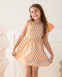 فستان حمالة عريضة قطن اشكال هندسيه