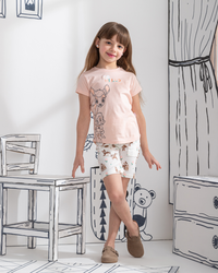 Oh hello there. Girls' half-sleeved pajamas and cotton shorts