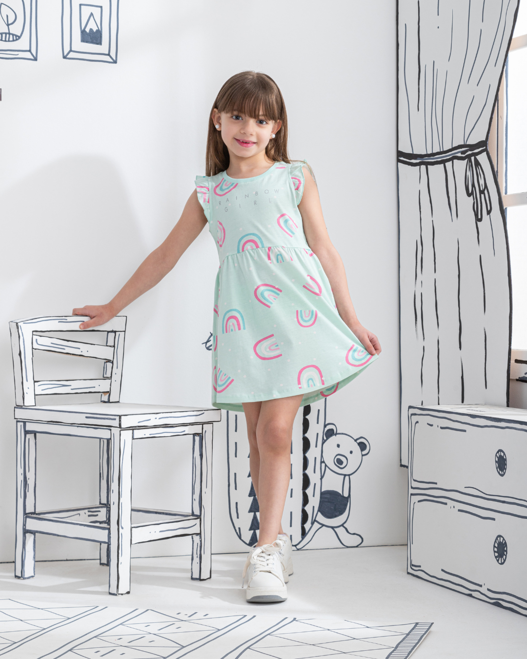 Rainbow Girl فستان بناتي