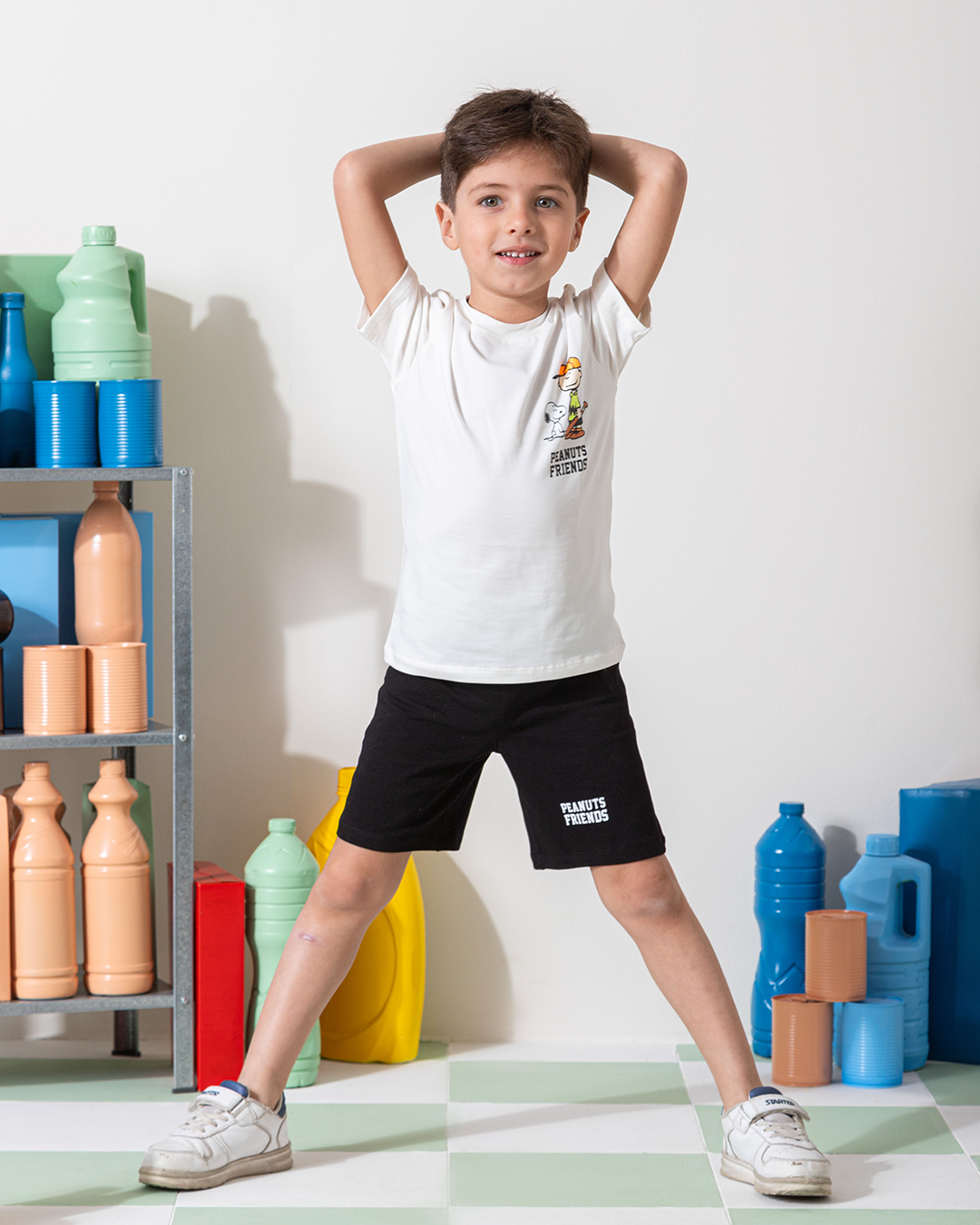 MARVY Peanuts Friends بيجامة اولادي وسط اوف وايت