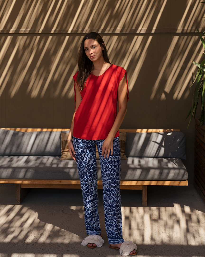 Blue Water women's pajamas with quarter sleeves and pants