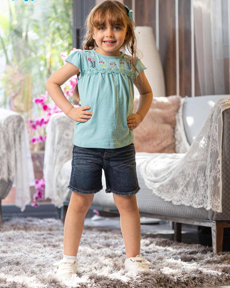 embroidery بيجاما بناتي بيبي