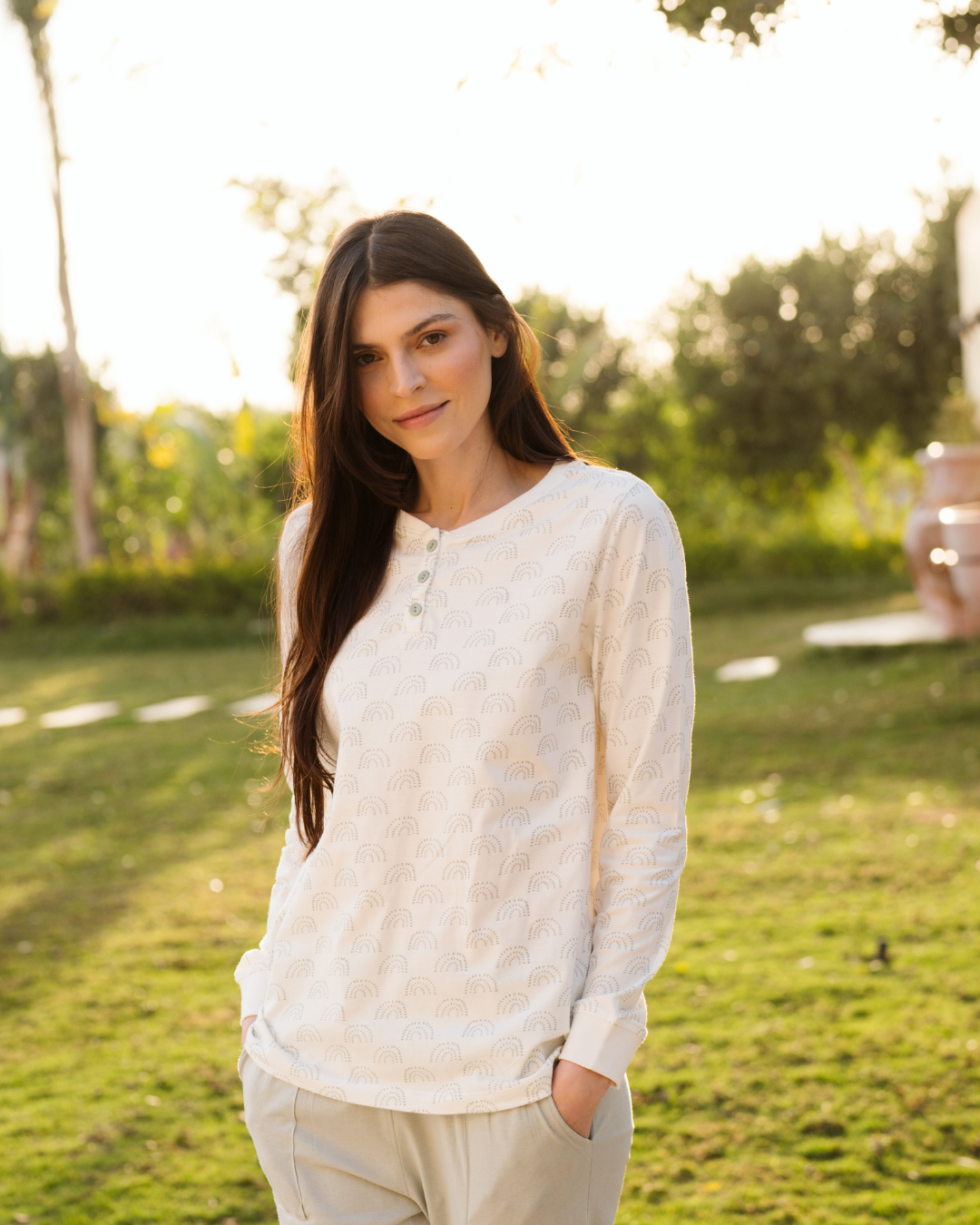 Boohoo Rainbows بيجاما حريمي بكُم و زراير