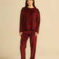 Women pajama set in burgundy stars