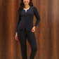 Ribbed Button-Front Pajamas