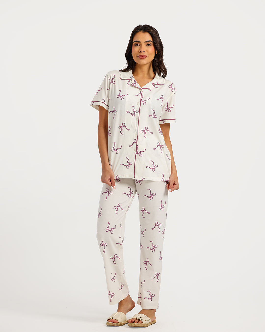 Women's Short Sleeve Pajama Set with Pants