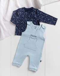 Moon Cat سالوبيت اولادي حمالة وتيشرت مطبوع