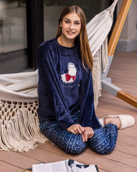 Warm Wishes  بيجاما حريمي قطيفة بوليستر