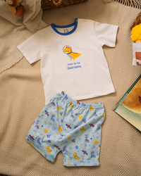 Baby outfit with space dinosaurs