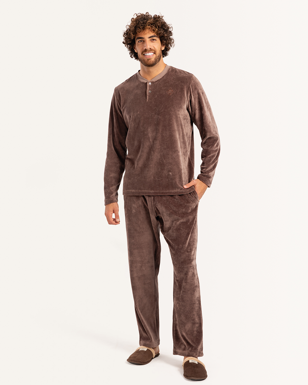 بيجاما رجالى قطيفة سادة