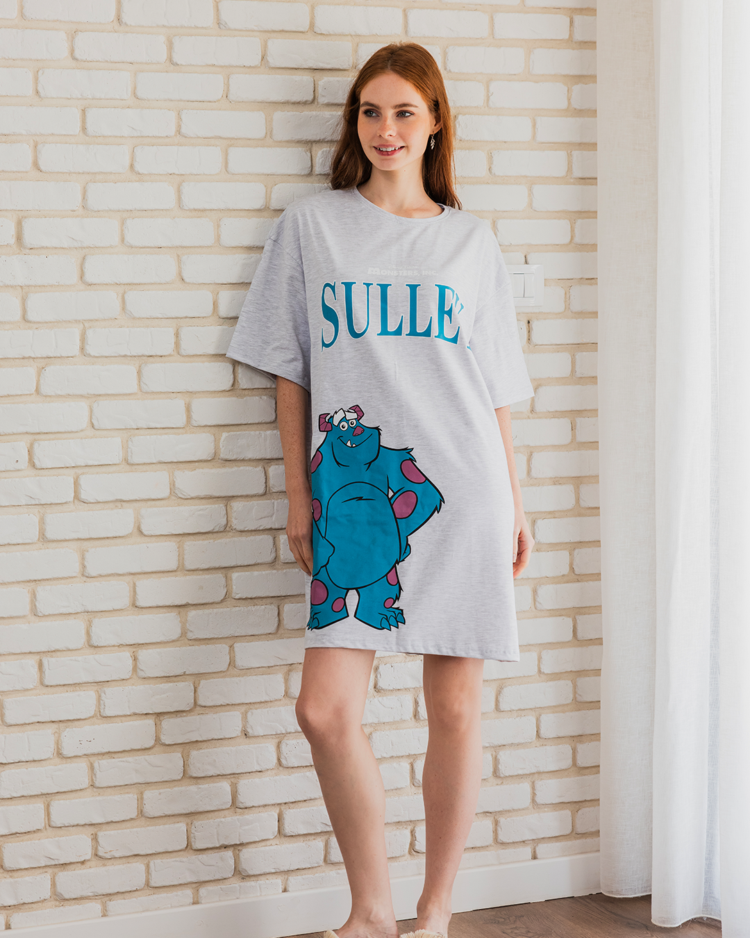 MONSTERS sulley نايت شيرت حريمي نص كم قصير