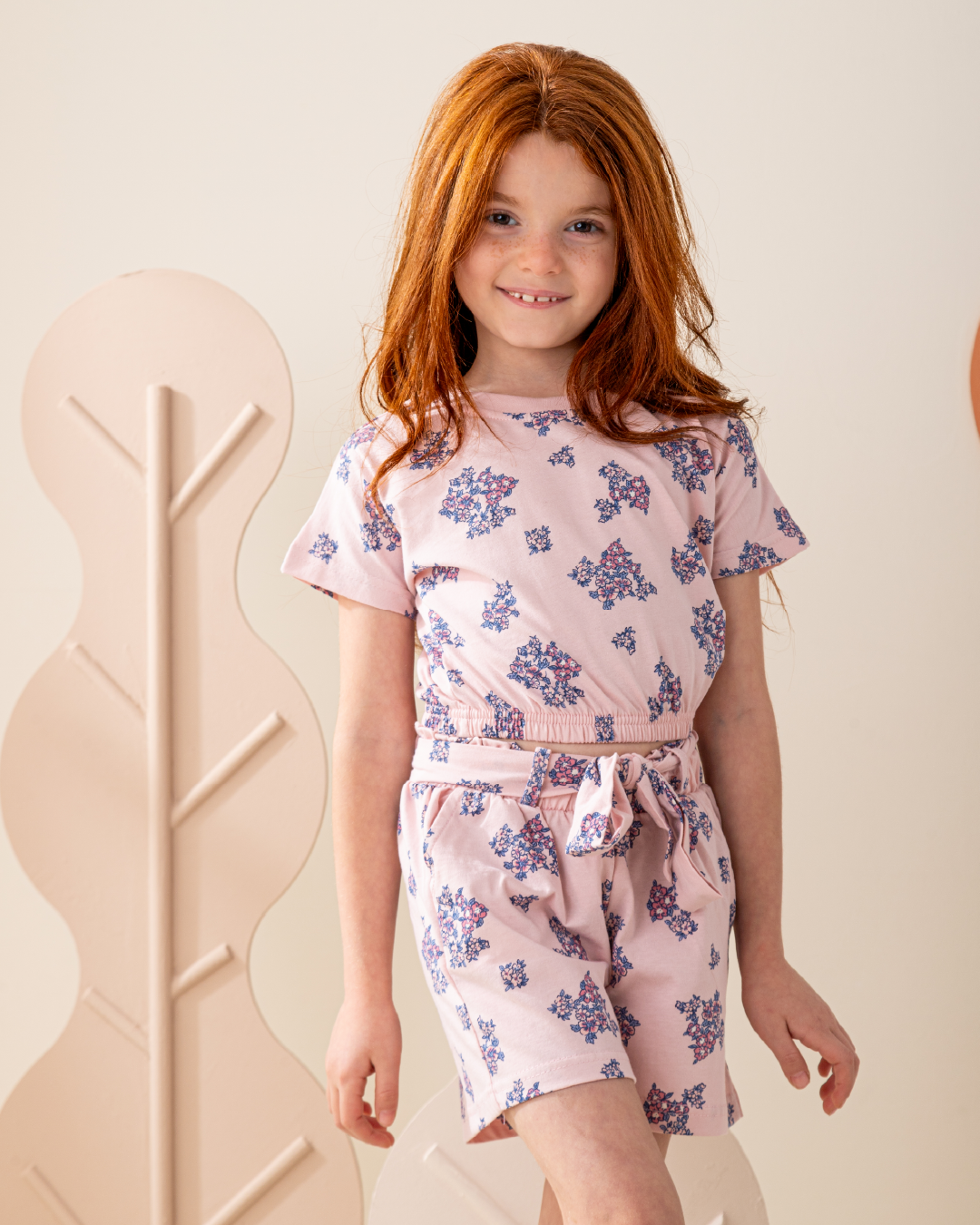 بيجاما كم جابونيز و شورت جيرسى بحزام ورود صغيره