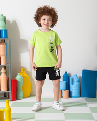 MARVY Mickey Mouse Beigeامة orلادي وسط فسفوري