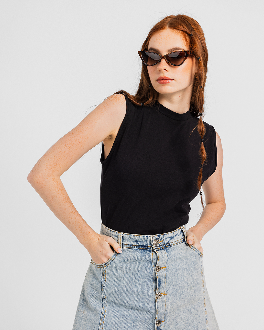 Women High Neck Undershirt توب حريمي رقبة عالية