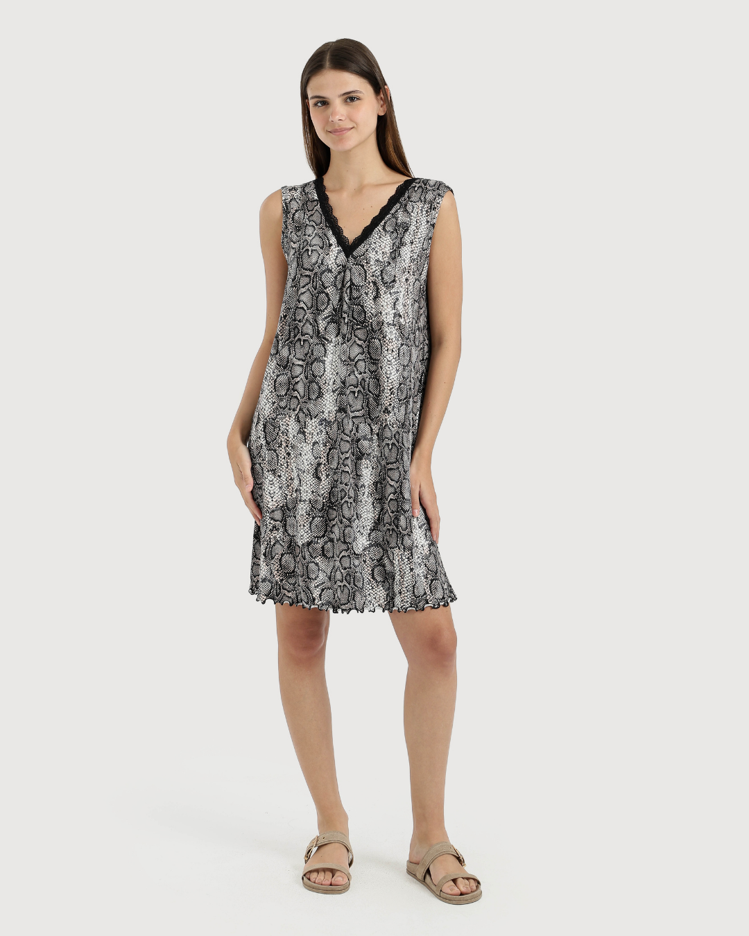 Women's V-Neck Camisole with Snake Skin Sleeve