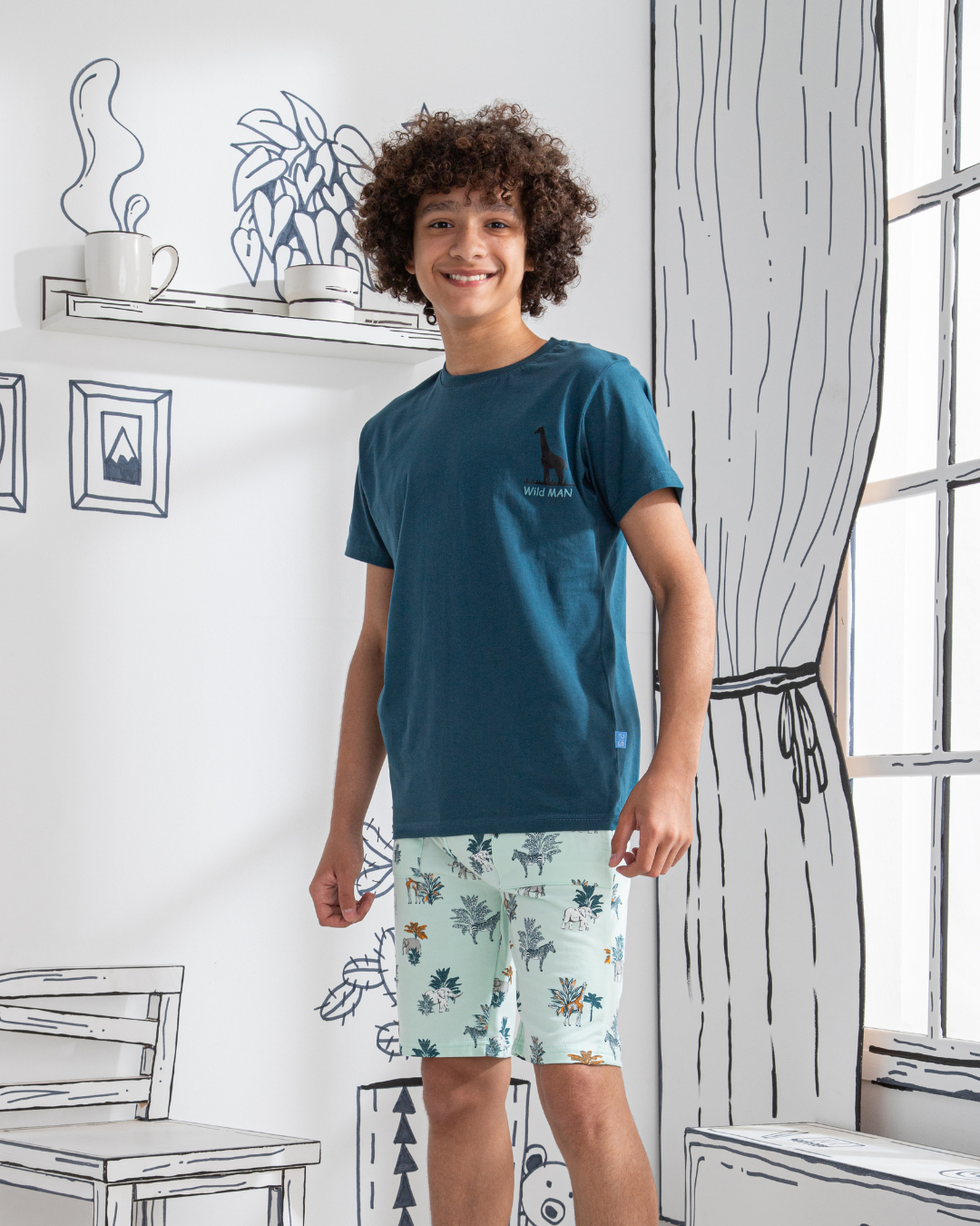 Jungle Adventure بيجاما اولادي نص كم وشورت