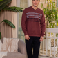 V Neck Men's Pajama Stripes on Chest