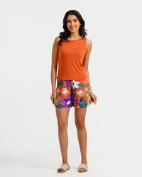 بيجاما كَت بطبعة الورود البنفسجية