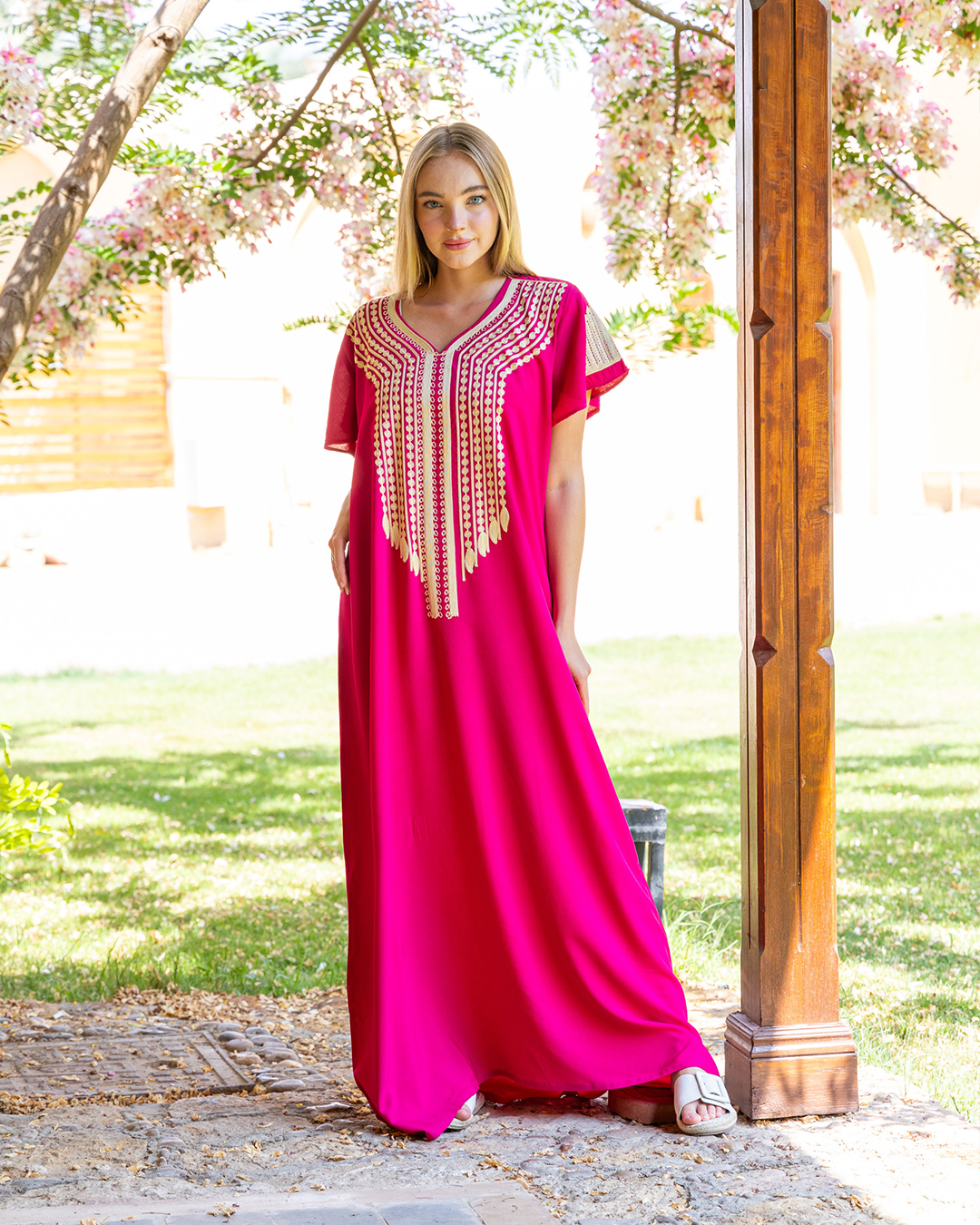 قميص فسكوز 6 نص كم ساده مطرز