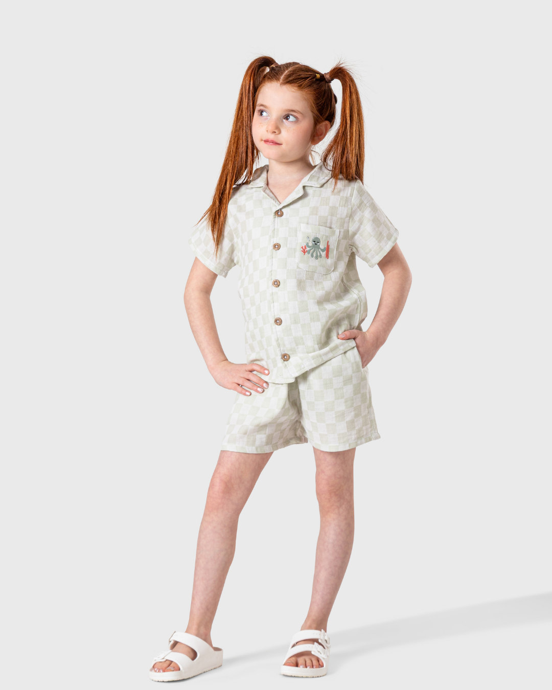 Classic Pajamas with Buttoned Shorts