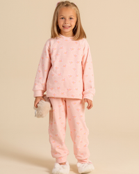 Girls' pajamas with a cute winter floral print