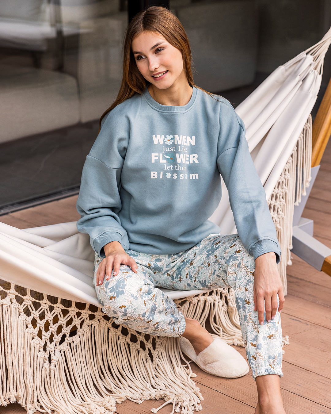 Women Blossom Solid Milton Pajamas * Milton floral print