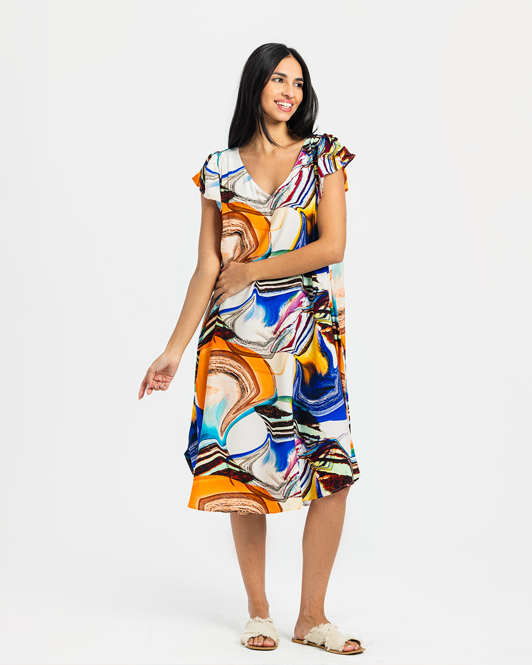 Short Printed Viscose Shirt 763