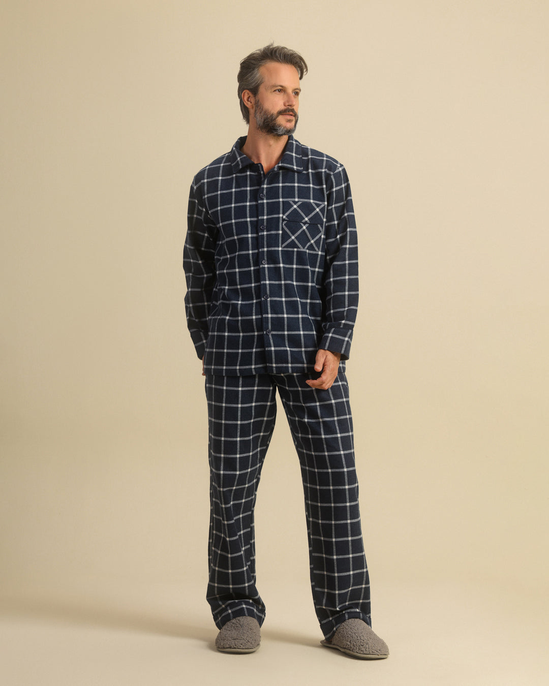 Chic Man in Charcoal Classic Pajama
