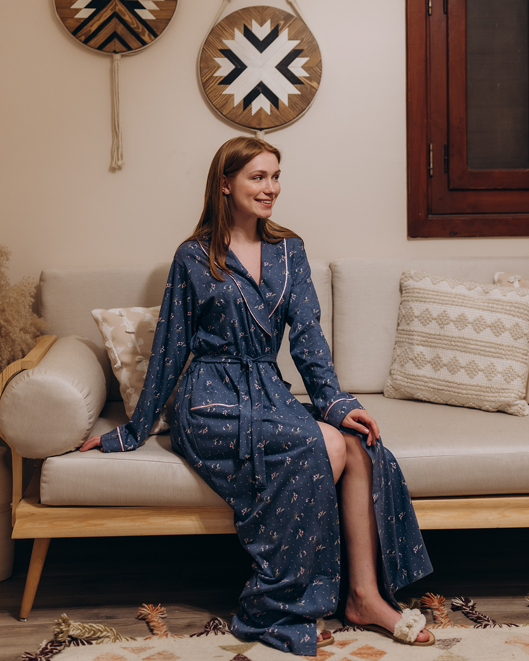 Women's robe, cool rotary shawl, long branches