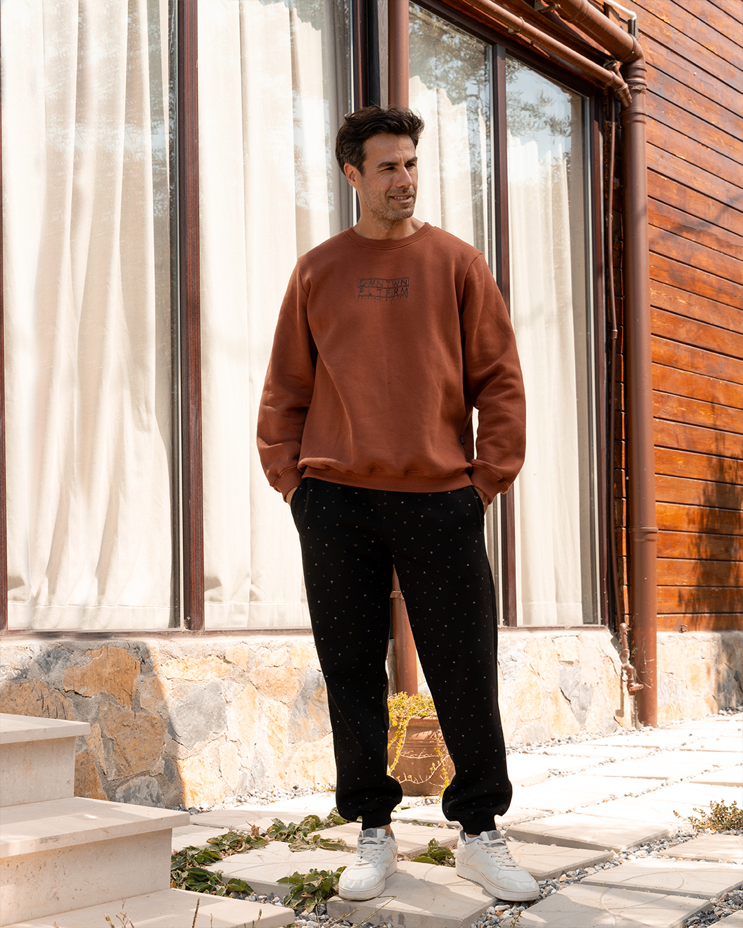 Down Town Platform Men's Long Sleeve Pajamas