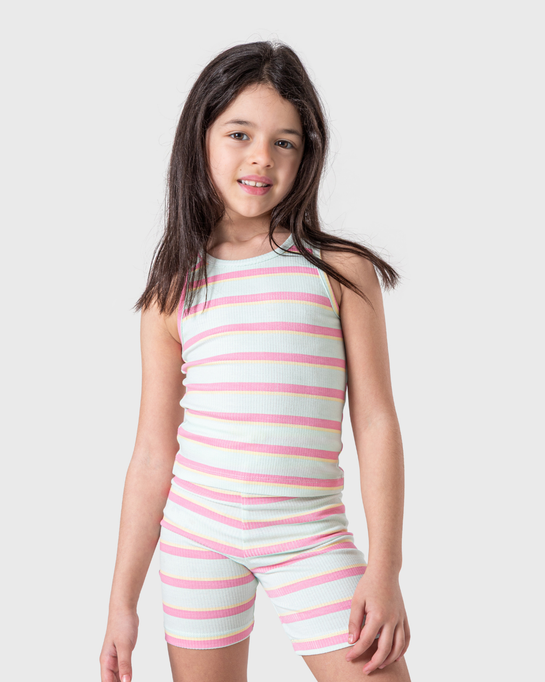 بيجاما بنات مخططة بألوان زاهية