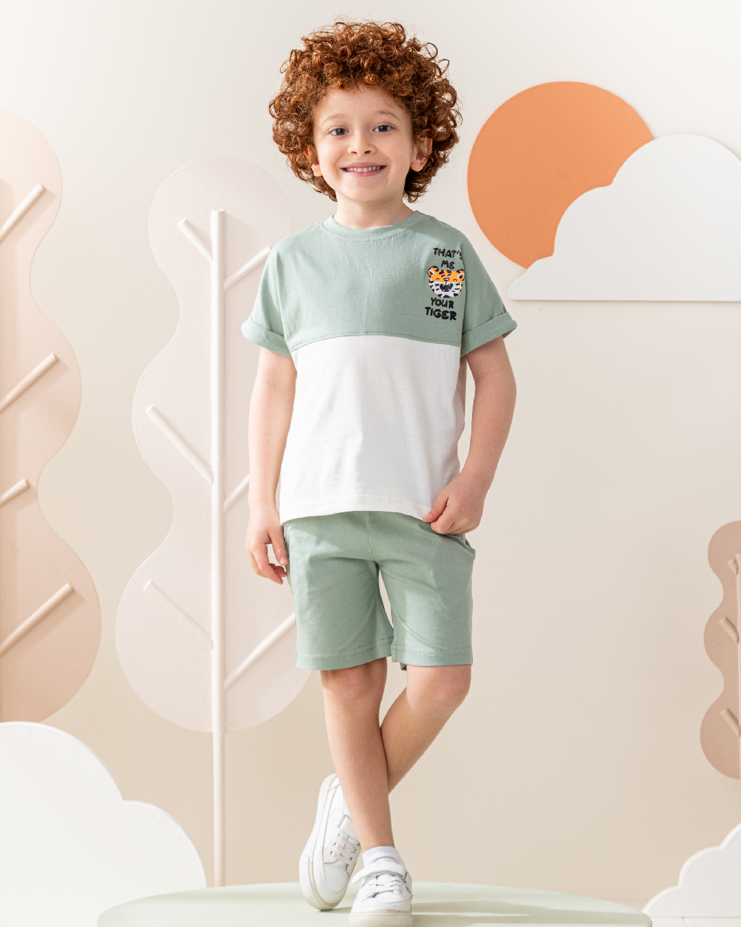 بيجاما  شورت قطن مع طباعه تايجر