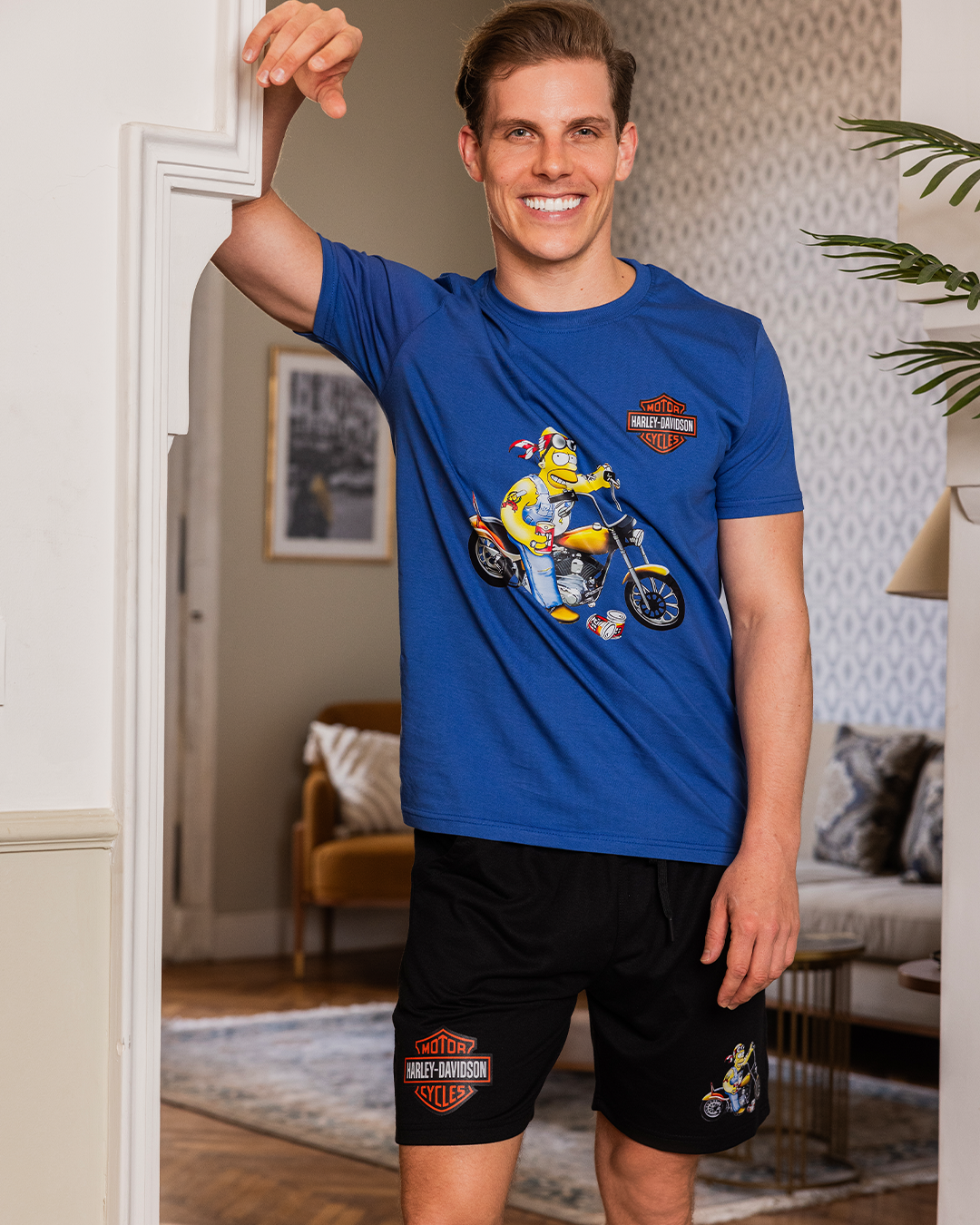 Harley simpson بيجامه رجالي شورت هارلي سيمبسون