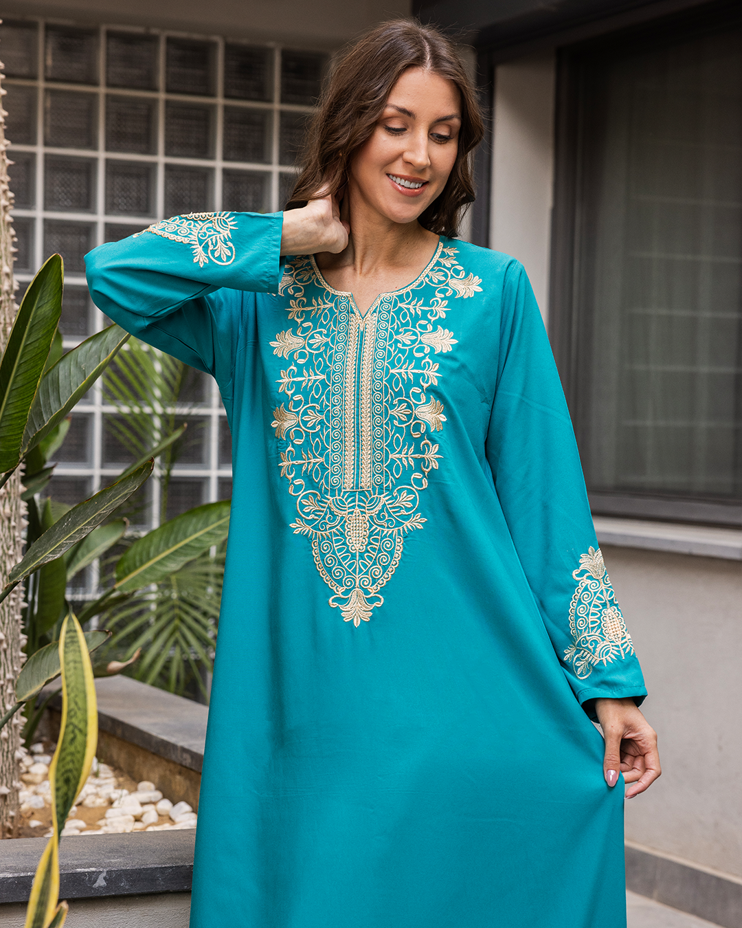 2 plain embroidered dacron shirt with sleeves