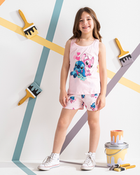 Girls' pajamas, cut shorts, stitch